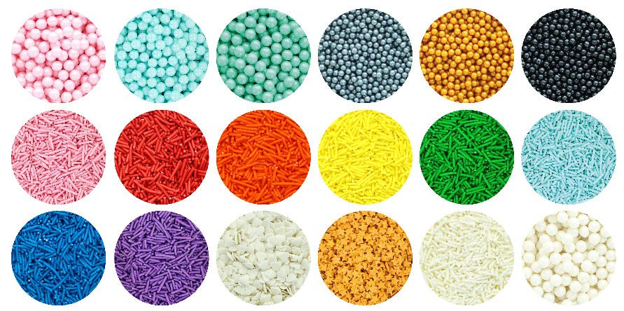 Assorted cake decorations